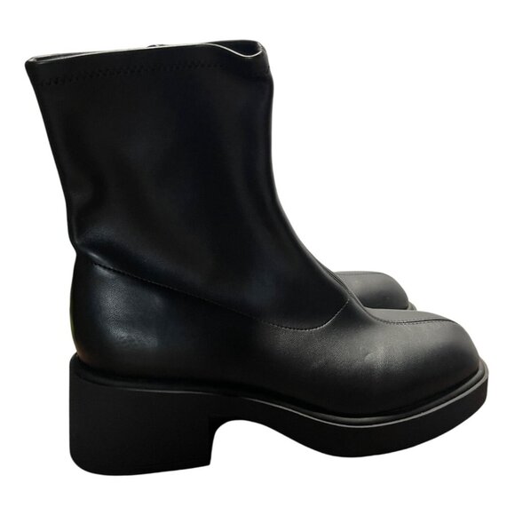 Wild Fable Christi Ankle Boots Womens Size 8 Black Square Toe Stretch Upper - Picture 1 of 10